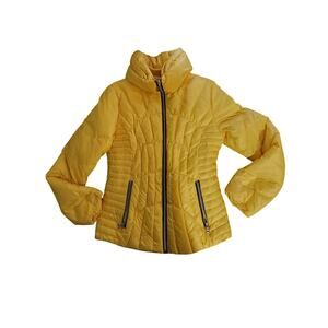 Guess Yellow Down Puffer Jacket - Size Small